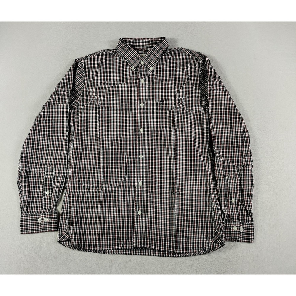 Brooks Brothers Red Fleece Shirt Mens Medium Multicolor Plaid Cotton Button Down